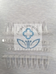 Tira de tubo de 8 PCR de 0,2 ml, con tapa óptica plana, color transparente, 100 unidades/caja