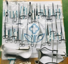 Juego de instrumentos para cirugía de laparotomía, 77 piezas