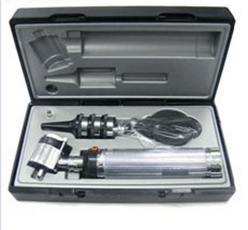 Juego de oftalmoscopio y otoscopio de fibra profesional