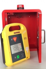 Gabinete de pared para desfibrilador AED de primeros auxilios con alarma, color blanco solamente