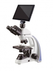 Microscopio biológico con pantalla táctil de 12 pulgadas.
