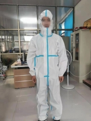 Traje protector desechable de grado médico con tira adhesiva