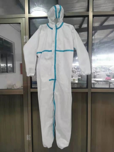 Traje protector desechable de grado médico con tira adhesiva